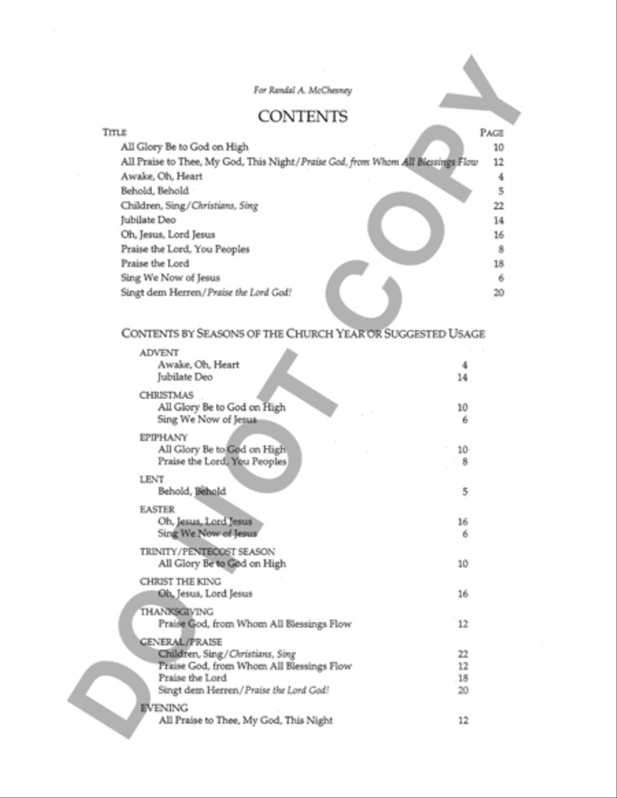 Canons for the Church Year, Set 2 Unison Choir scores gallery preview page 2