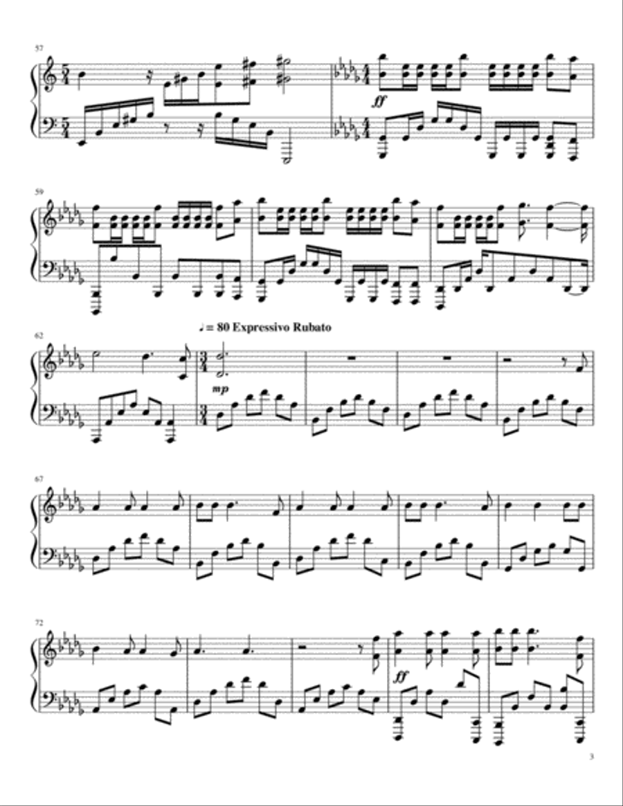 Hallelujah Piano Solo scores gallery preview page 3