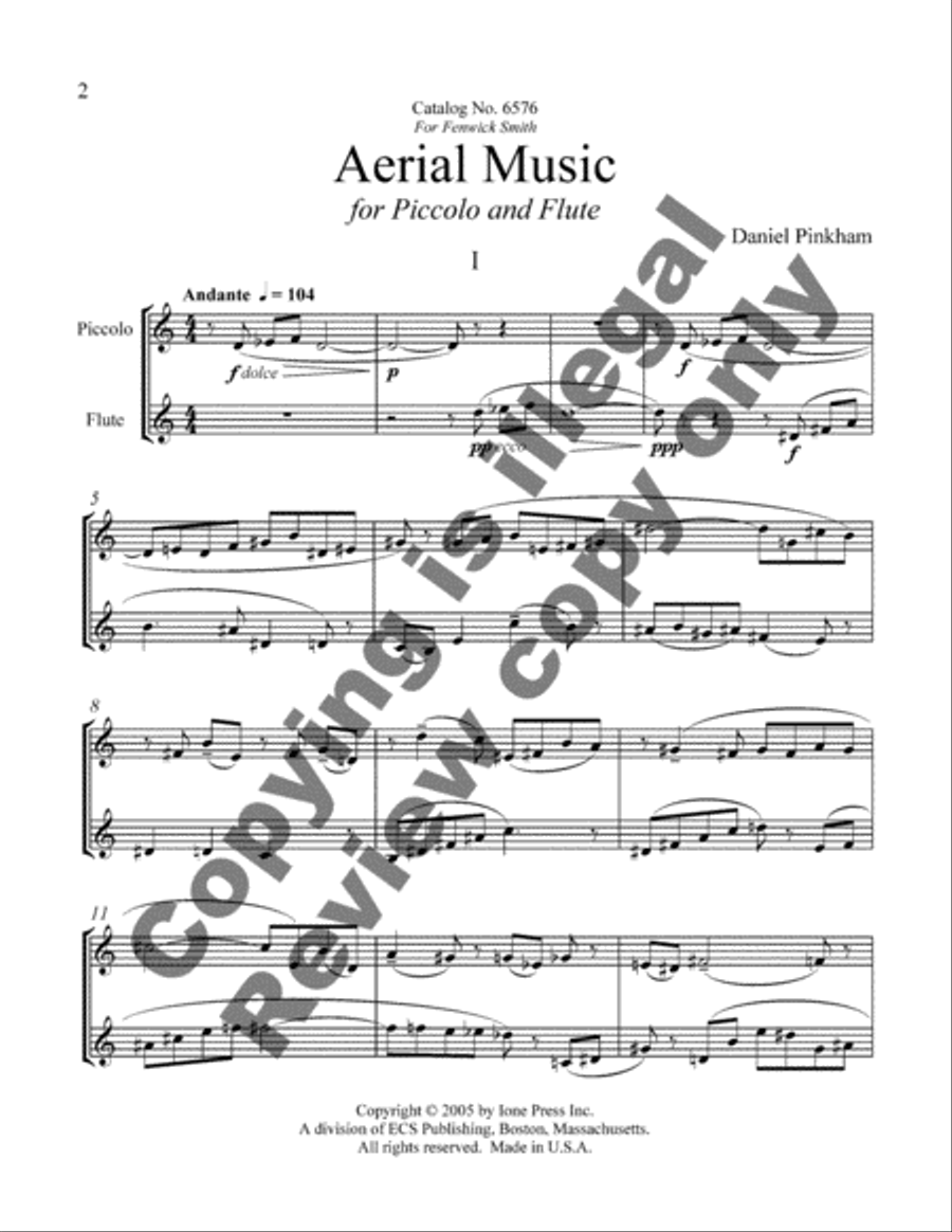 Aerial Music Aerial Music Piccolo scores gallery preview page 3