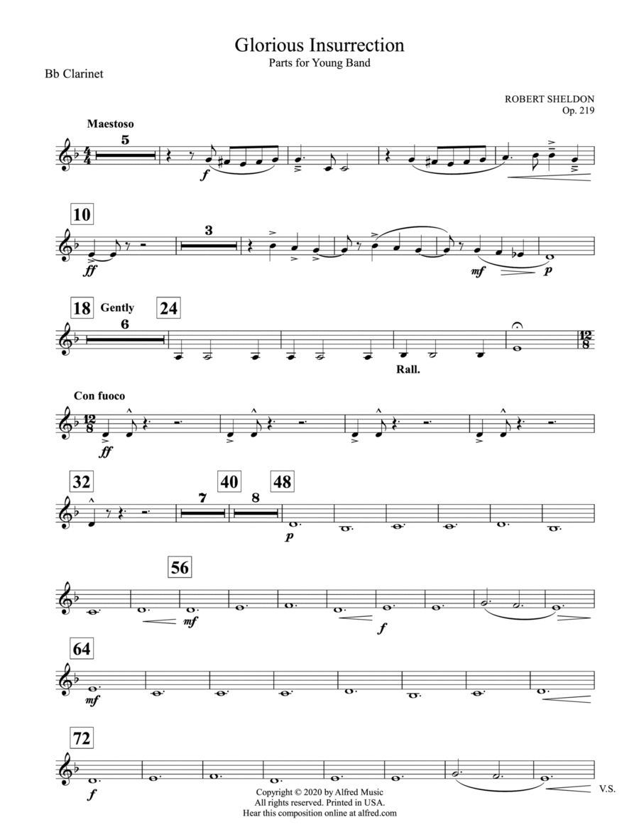Glorious Revolution: 1st B-flat Clarinet Concert Band scores gallery preview page 1