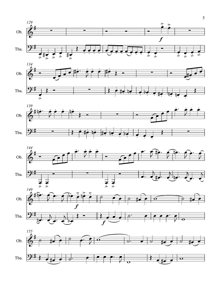The Stars and Stripes Forever for Oboe and Tuba Oboe scores gallery preview page 5
