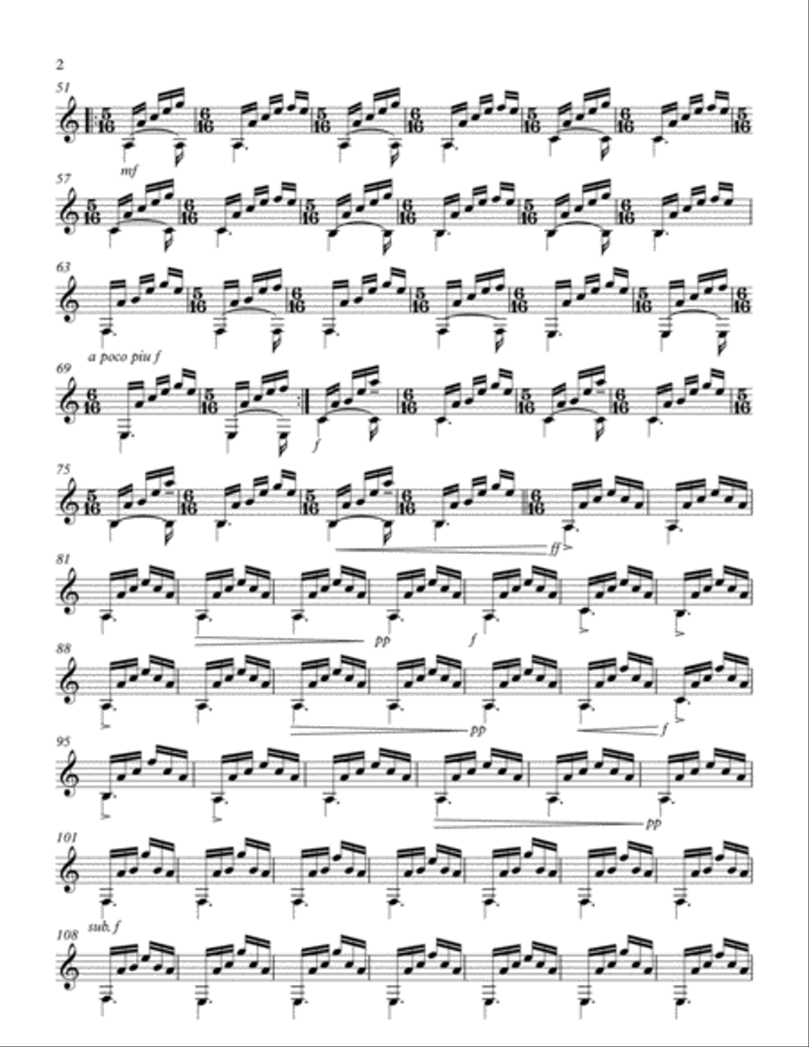Edwin Culver: a bridge a-way, exits within (for solo guitar) Classical Guitar scores gallery preview page 2