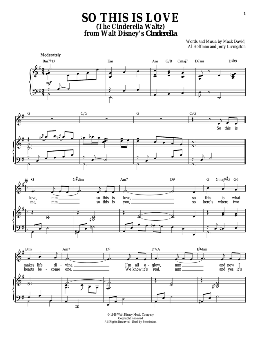 So This Is Love (from Cinderella) Voice scores gallery preview page 1
