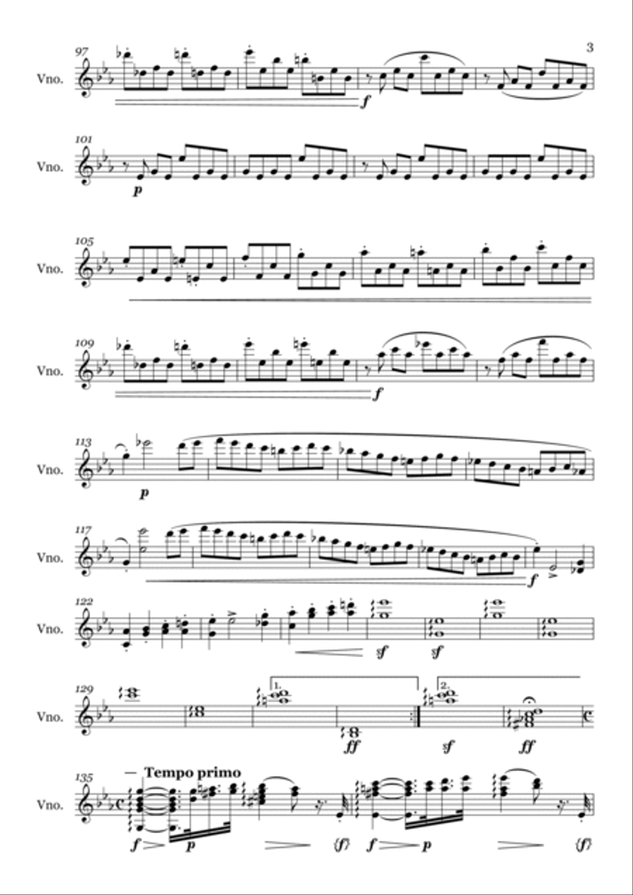 Sonate n.8 ( Patétique) for violin solo - 1st movement Violin Solo scores gallery preview page 3