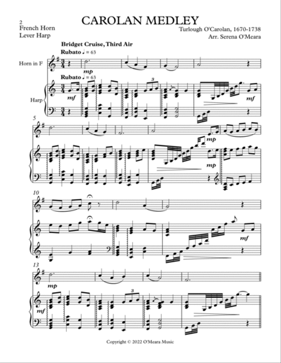 Carolan Medley, Duet for French Horn & Lever Harp image number null