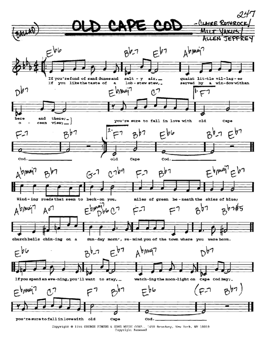 Old Cape Cod Voice scores gallery preview page 1