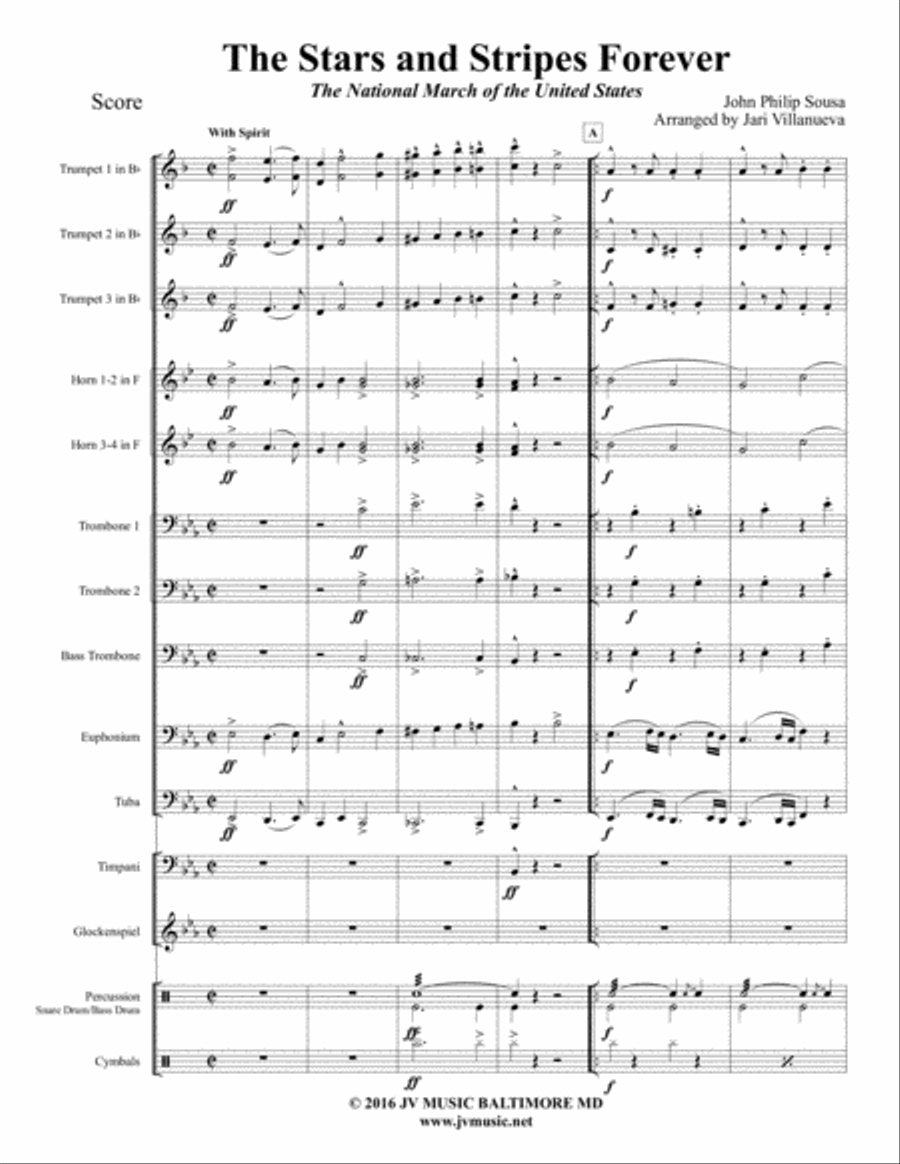 The Stars and Stripes Forever! For Brass Ensemble Brass Ensemble scores gallery preview page 3
