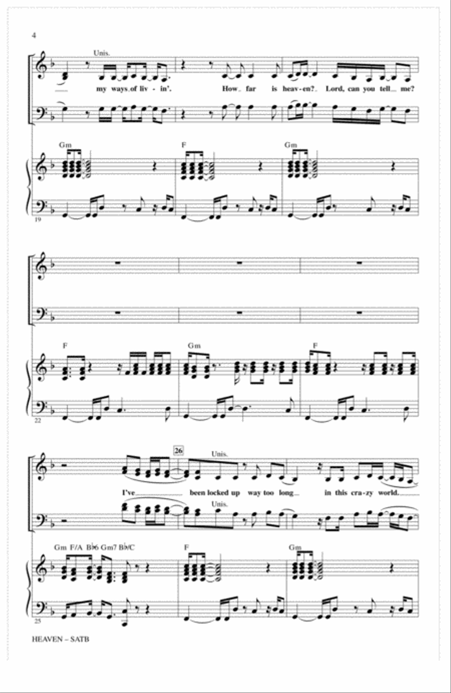 Heaven (arr. Mark Brymer) 4-Part scores gallery preview page 3