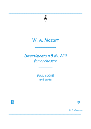 Mozart Divertimento kv. 229 n5 for orchestra