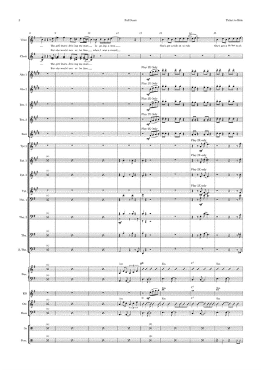 Ticket To Ride Jazz Ensemble scores gallery preview page 2