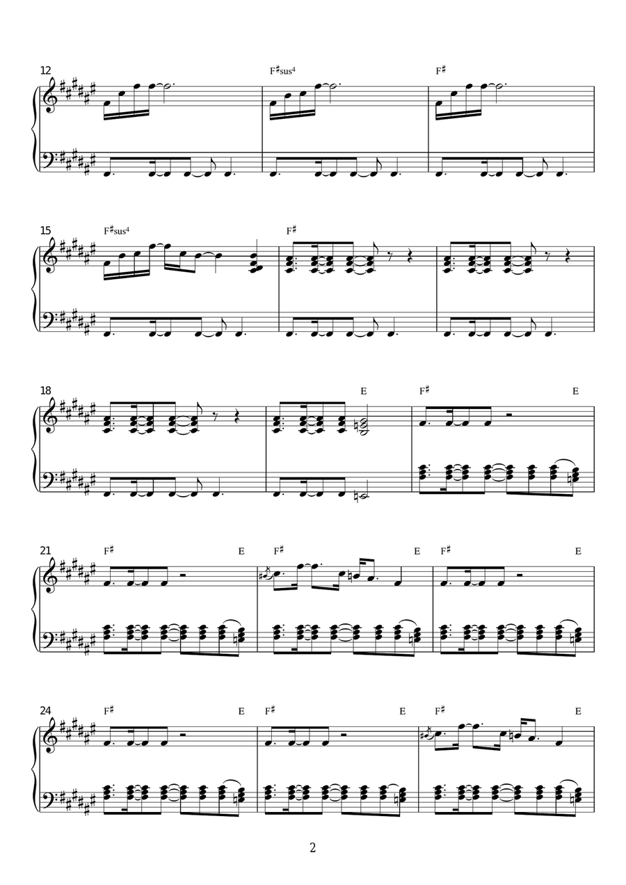Hollyoaks Theme Piano Solo scores gallery preview page 2
