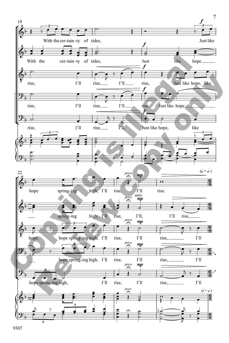 Like Moons and Like Suns, I'll Rise 4-Part scores gallery preview page 7