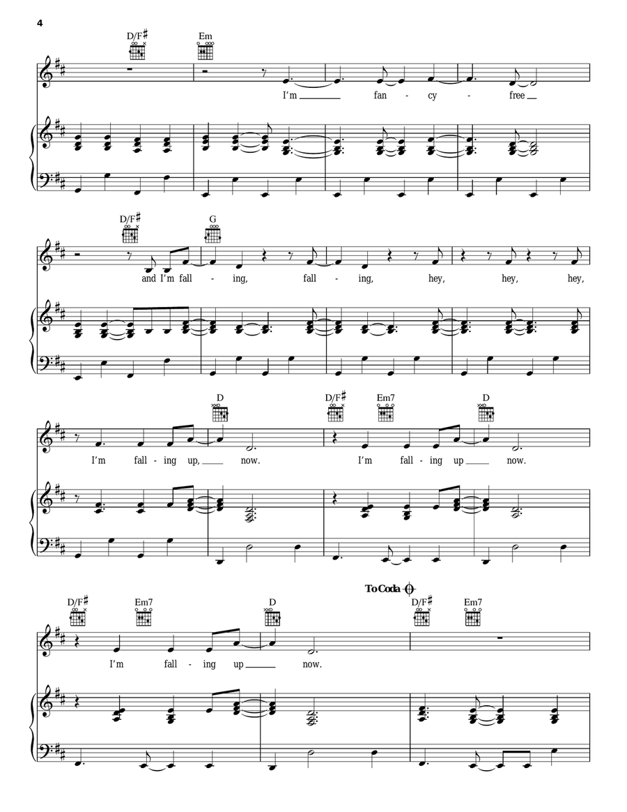 Falling Up Falling Up Piano, Vocal, Guitar scores gallery preview page 4