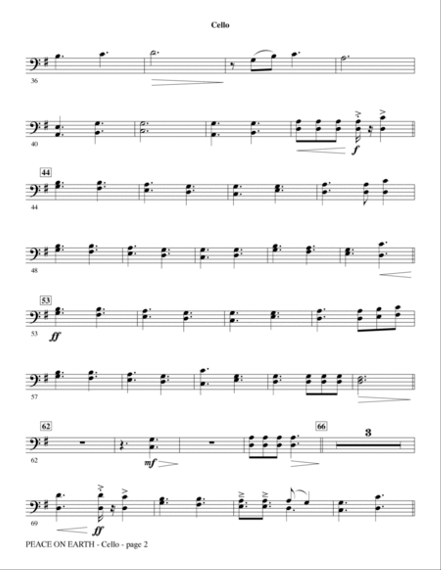 Peace On Earth - Cello Choir scores gallery preview page 2