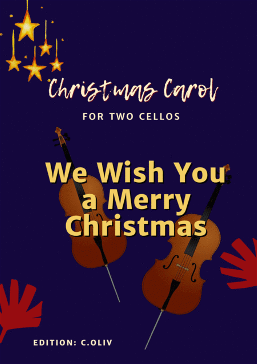 We Wish You a Merry Christmas- Funny and Easy Duet for Cello Beginners String Duet scores gallery preview page 1