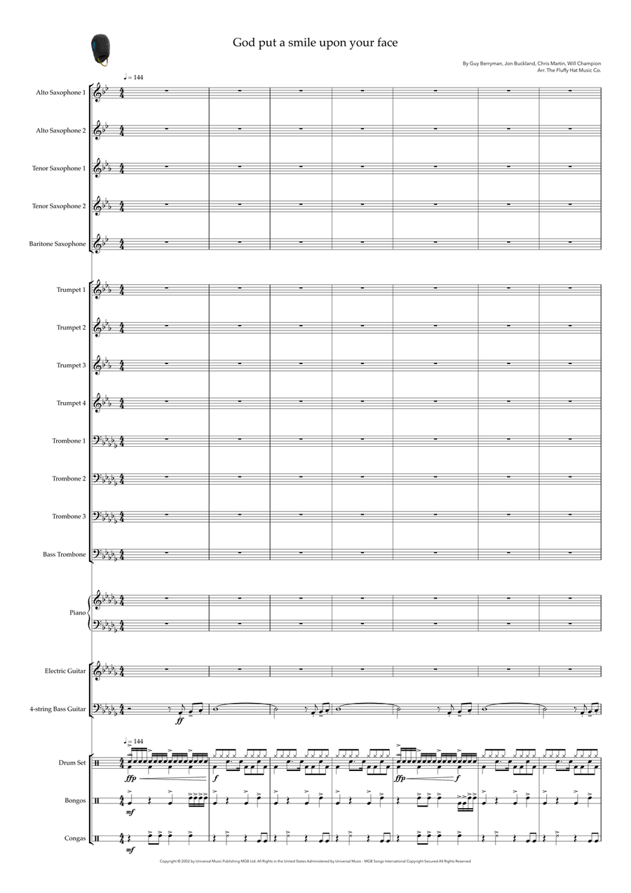 God Put A Smile Upon Your Face Jazz Ensemble scores gallery preview page 1