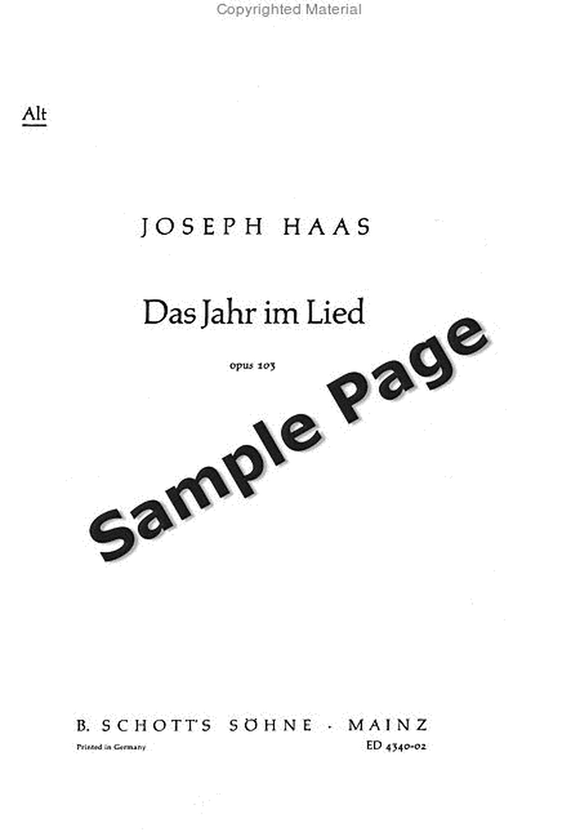 Haas J Jahr Im Lied Op103