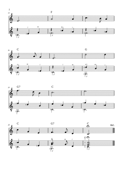 Silent Night - Duet for Flute and Acoustic Guitar (with chords and fingering) image number null