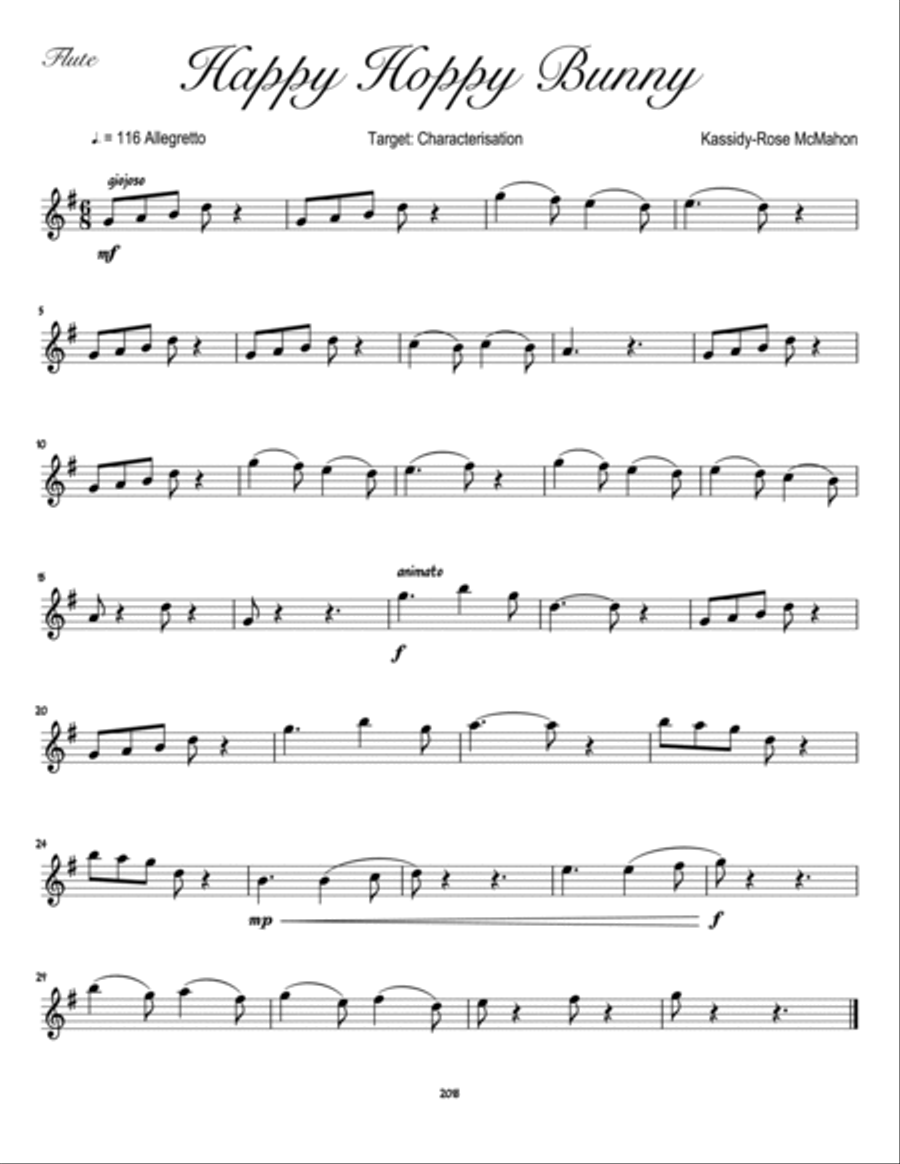 Happy Hoppy Bunny Flute Solo scores gallery preview page 4
