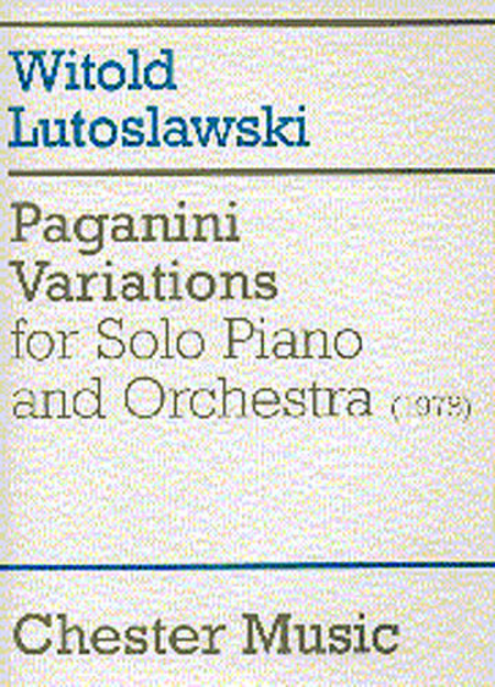 Paganini Variations For Solo Piano And Orchestra (Score)