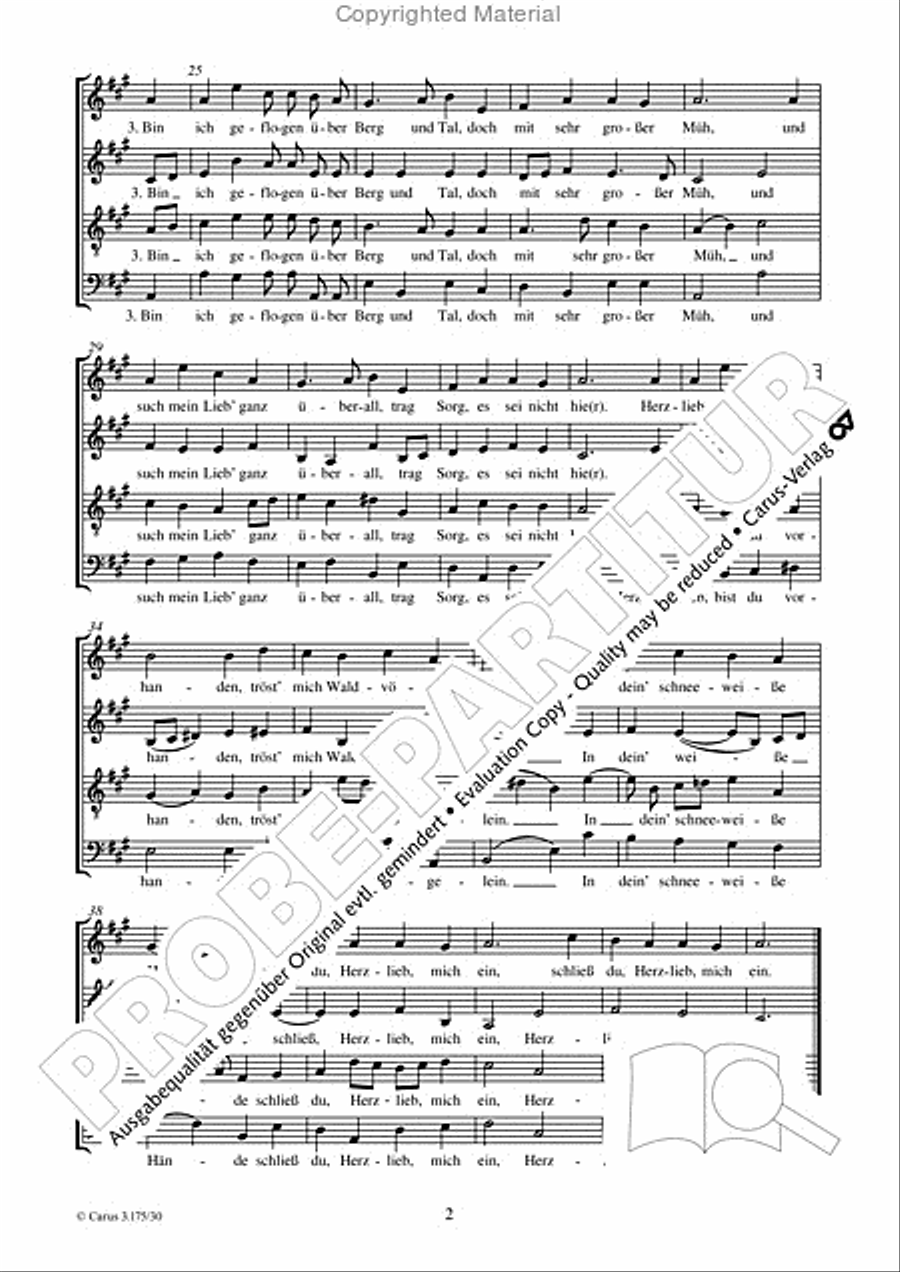 Es flog ein kleins Waldvogelein SSATB scores gallery preview page 3