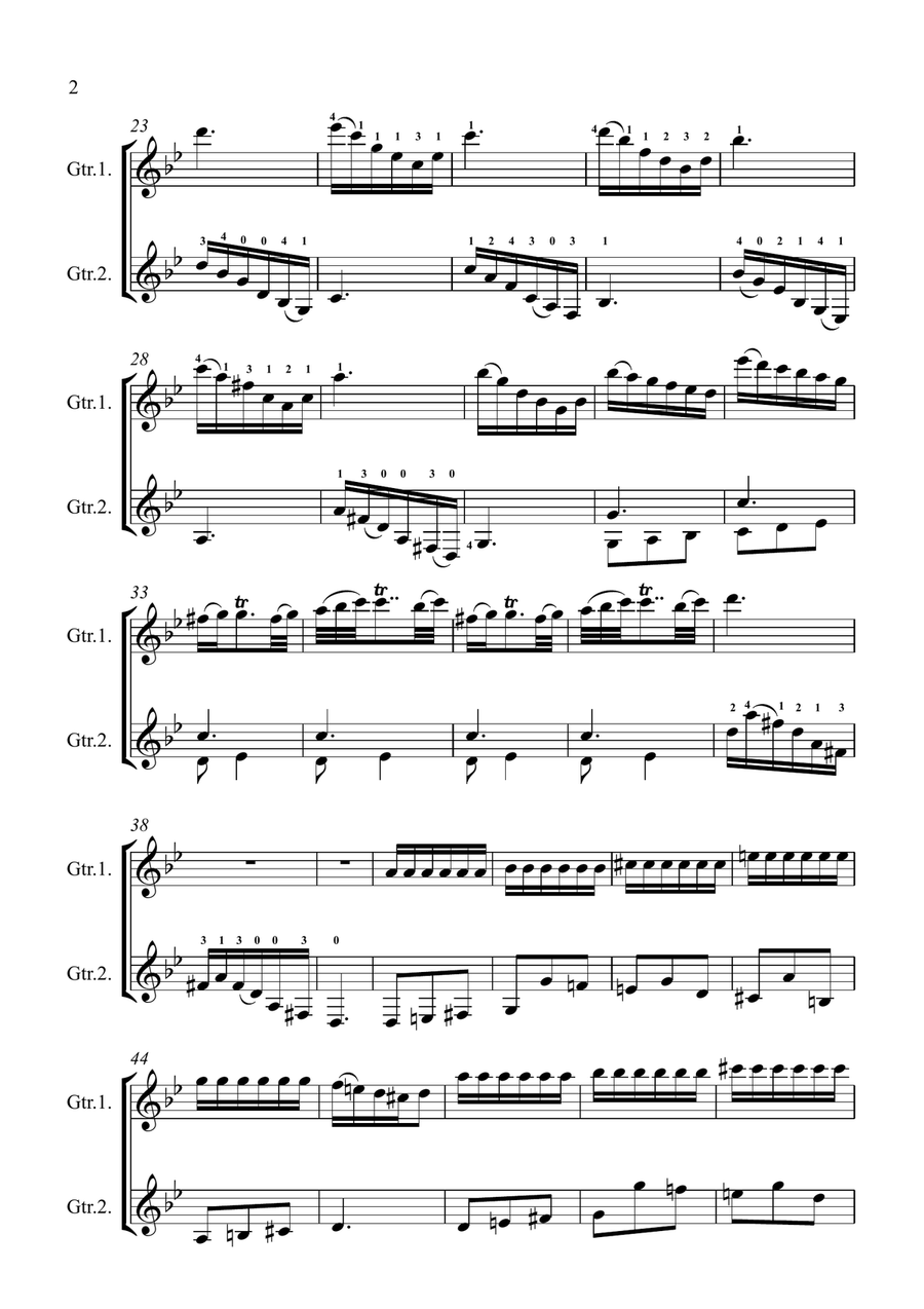 Sonata K.141 arranged for two guitars Sonata K.141 arranged for two guitars Acoustic Guitar scores gallery preview page 2