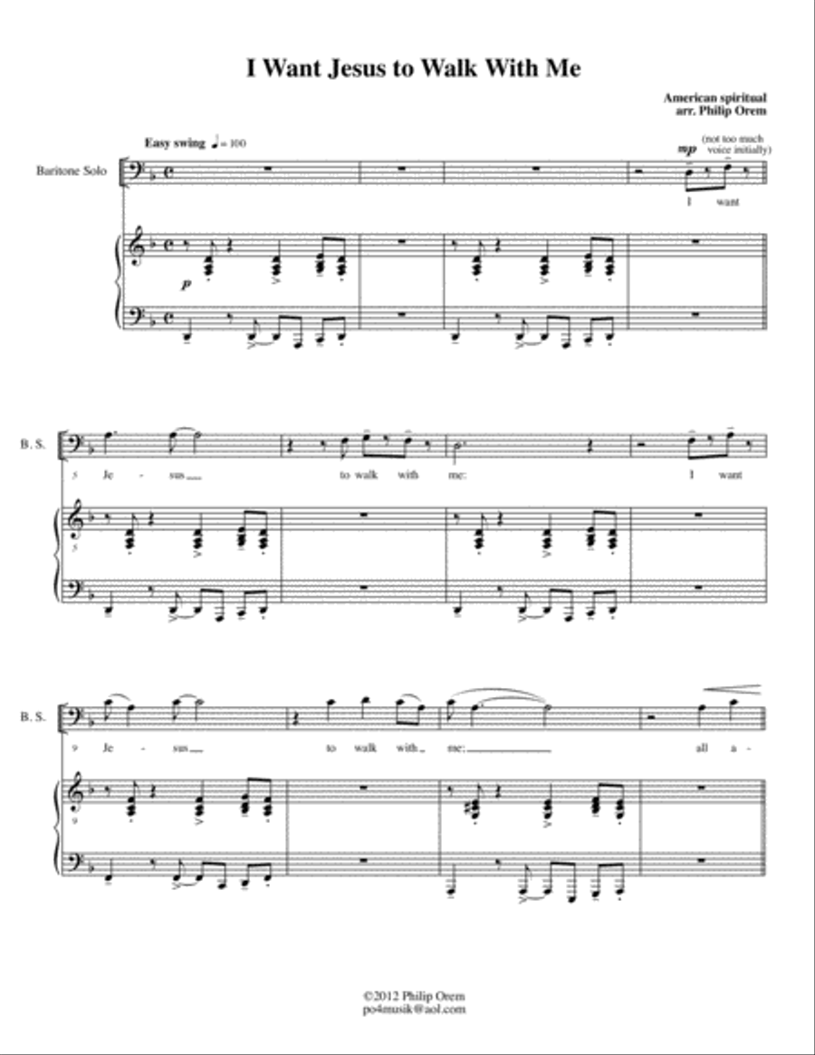 I Want Jesus to Walk With Me - choral version 4-Part scores gallery preview page 2