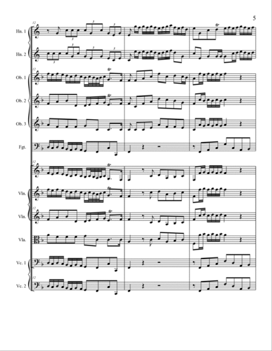 Brandenburg Concerto No 1 in F Major, BWV 1046 Chamber Orchestra scores gallery preview page 6