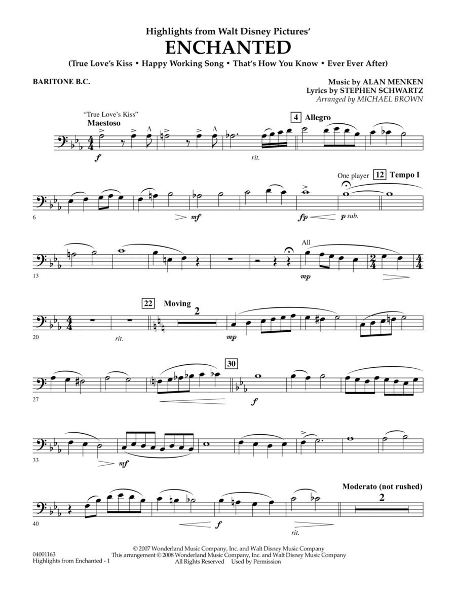 Highlights from Enchanted - Baritone B.C. Baritone Horn BC scores gallery preview page 1