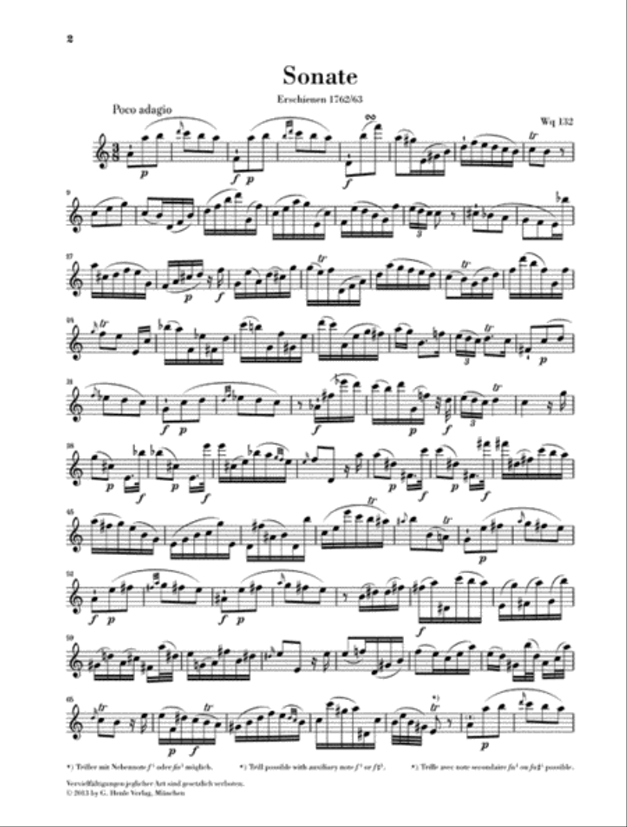 Sonata for Flute Solo Wq 132 Flute Solo scores gallery preview page 2