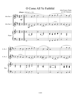 Book cover for O Come All Ye Faithful (alto sax duet) with optional piano accompaniment