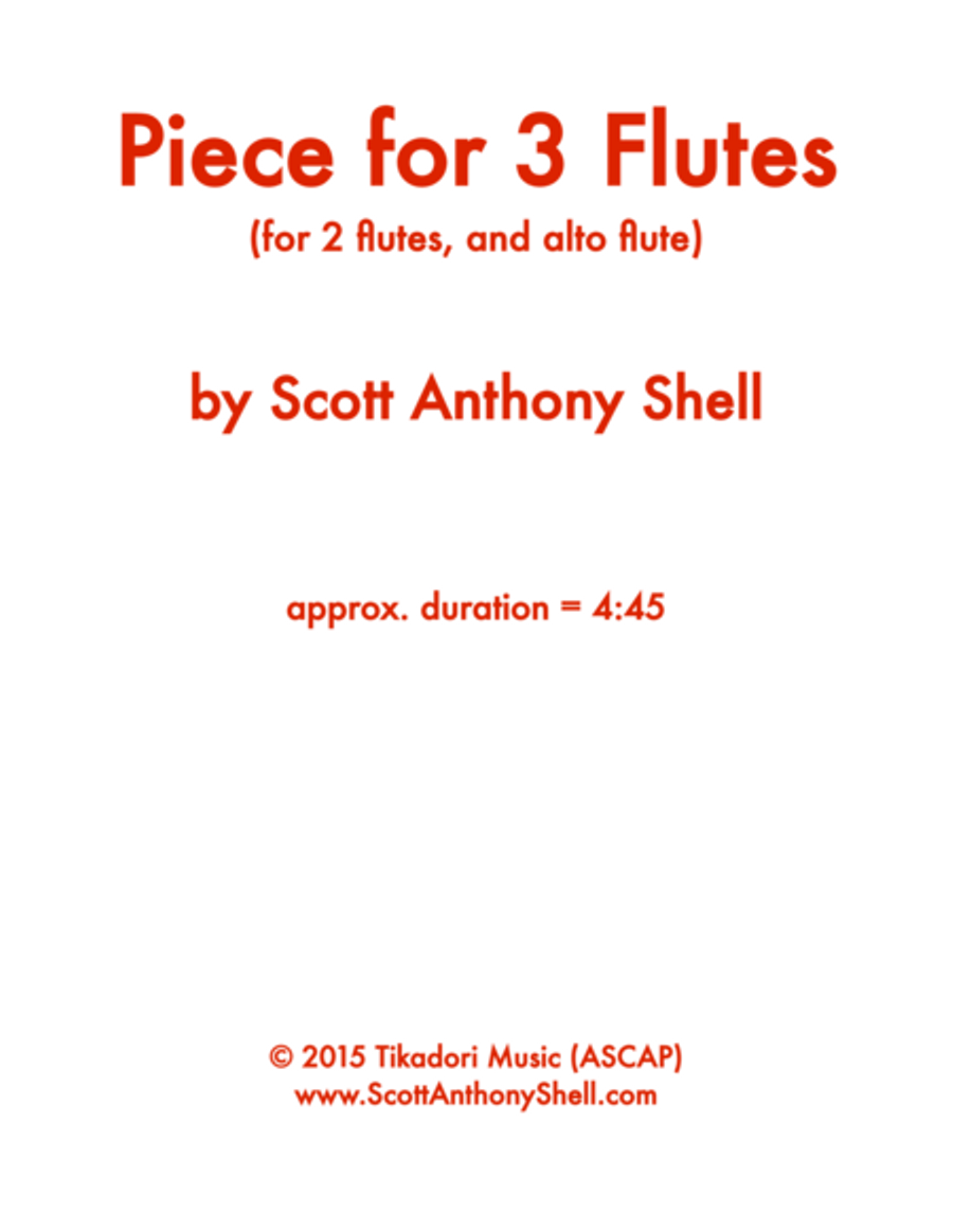 Piece for 3 Flutes Flute Trio scores gallery preview page 1
