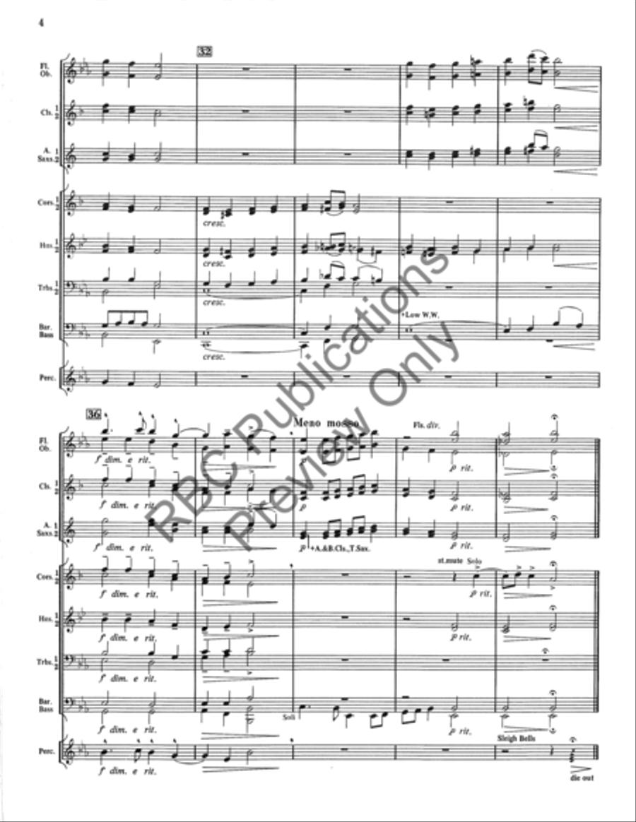 Fantasy On A Christmas Hymn Tune (Score) Concert Band scores gallery preview page 6