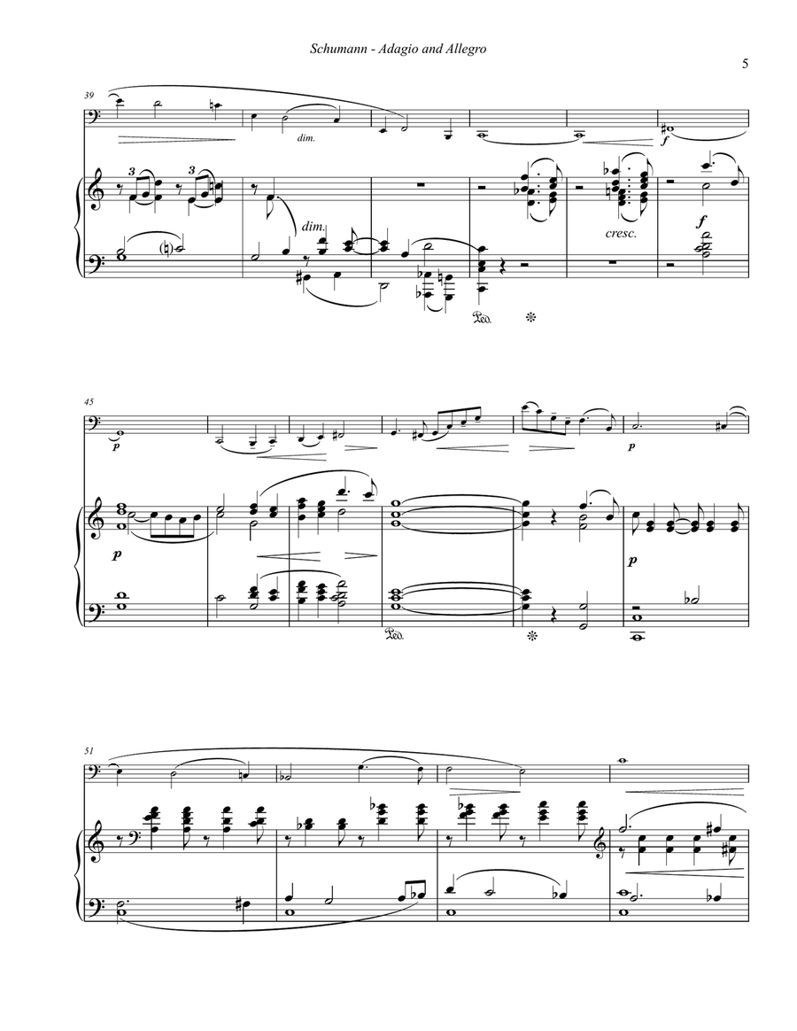 Adagio and Allegro for Bass Trombone and Piano Bass Trombone scores gallery preview page 5