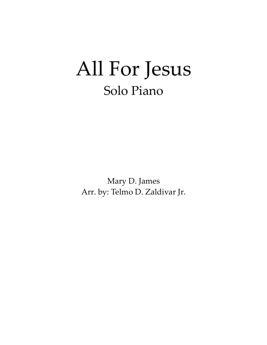 All For Jesus Piano Solo scores gallery preview page 1