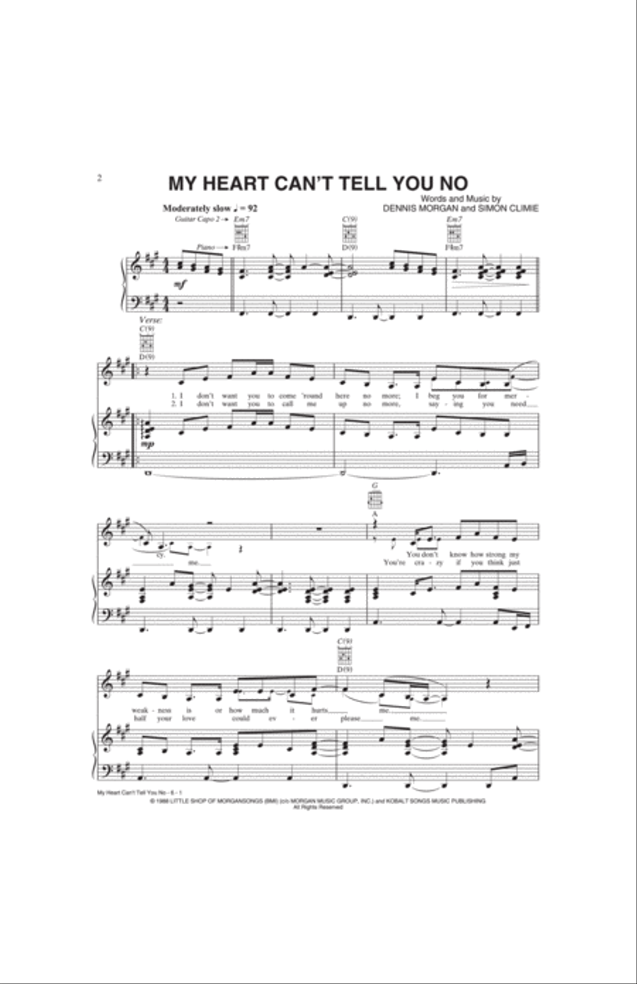 My Heart Can't Tell You No Small Ensemble scores gallery preview page 2