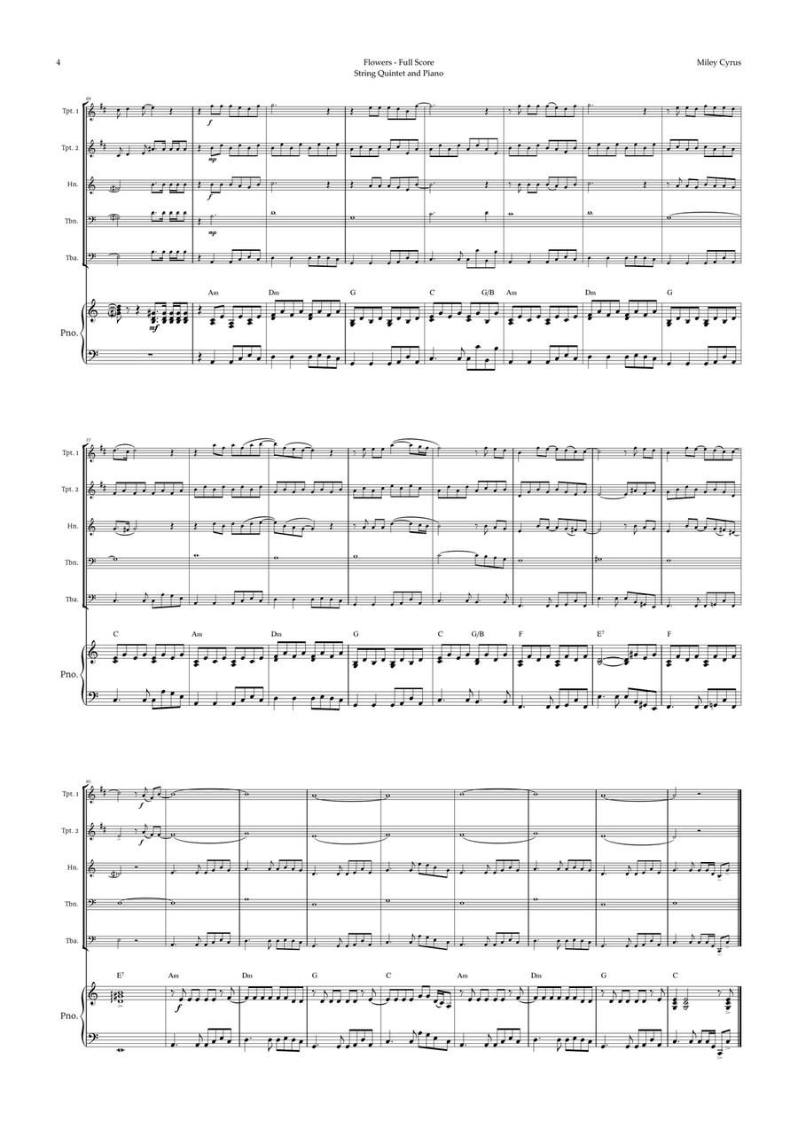 Flowers Brass Quintet scores gallery preview page 4