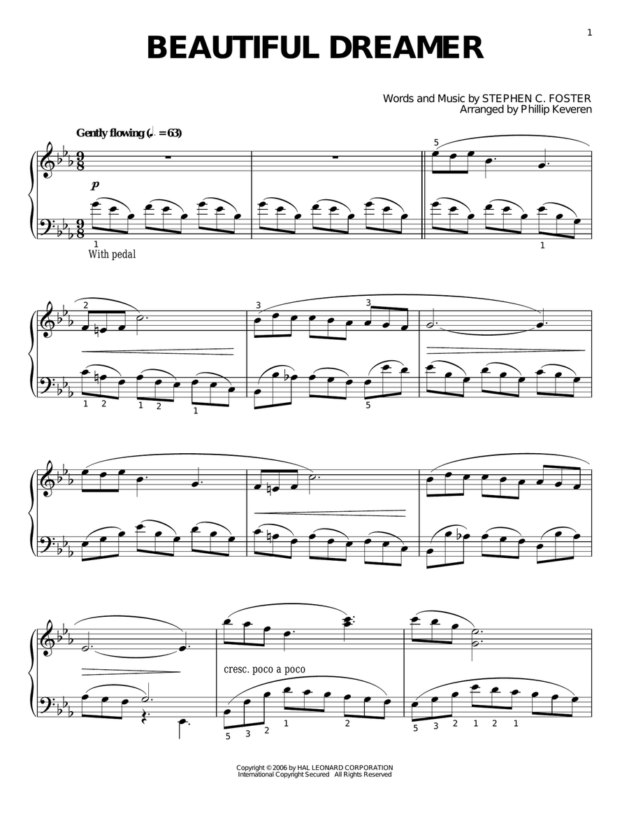 Beautiful Dreamer (arr. Phillip Keveren) Piano Solo scores gallery preview page 1