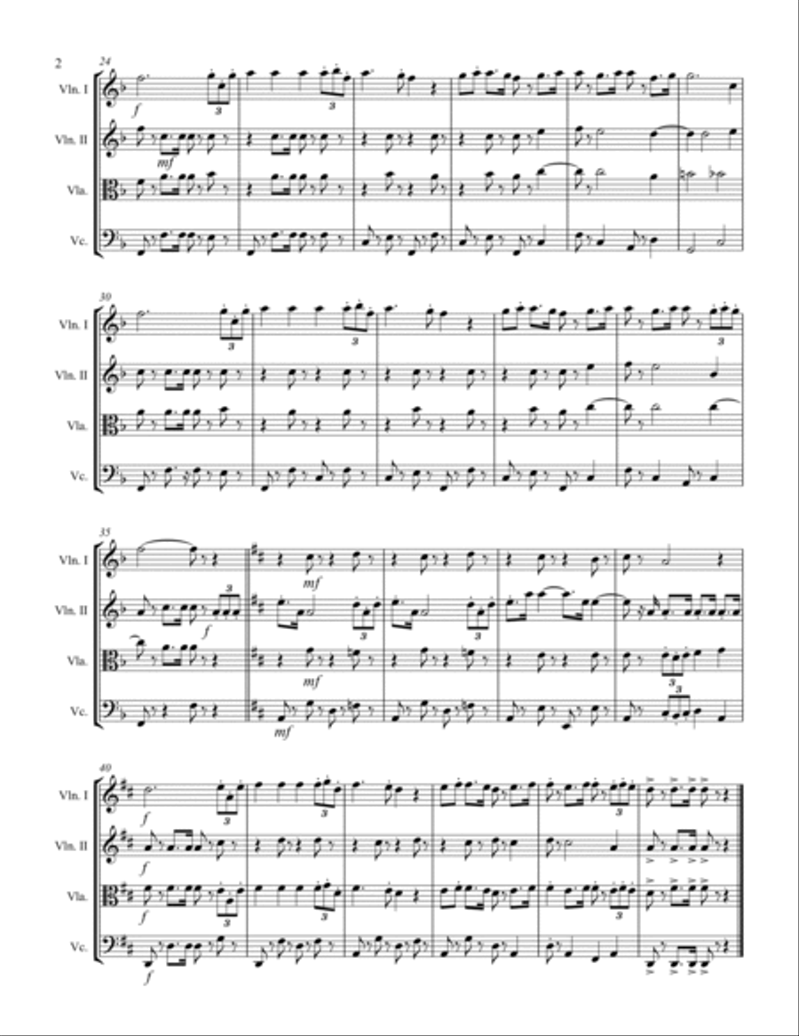 March – Aida March (excerpt from Triumphal March) (for String Quartet) String Quartet scores gallery preview page 3