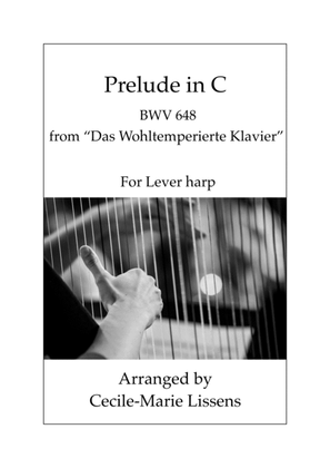 Book cover for Prelude in C - Johann Sebastian Bach for Lever harp