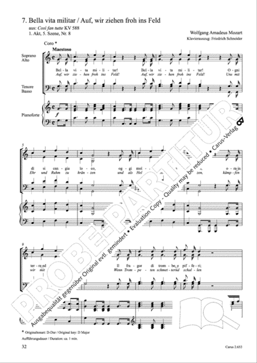 Choral collection Great Opera Choruses - Mozart * Haydn (choir & piano) Choir scores gallery preview page 43