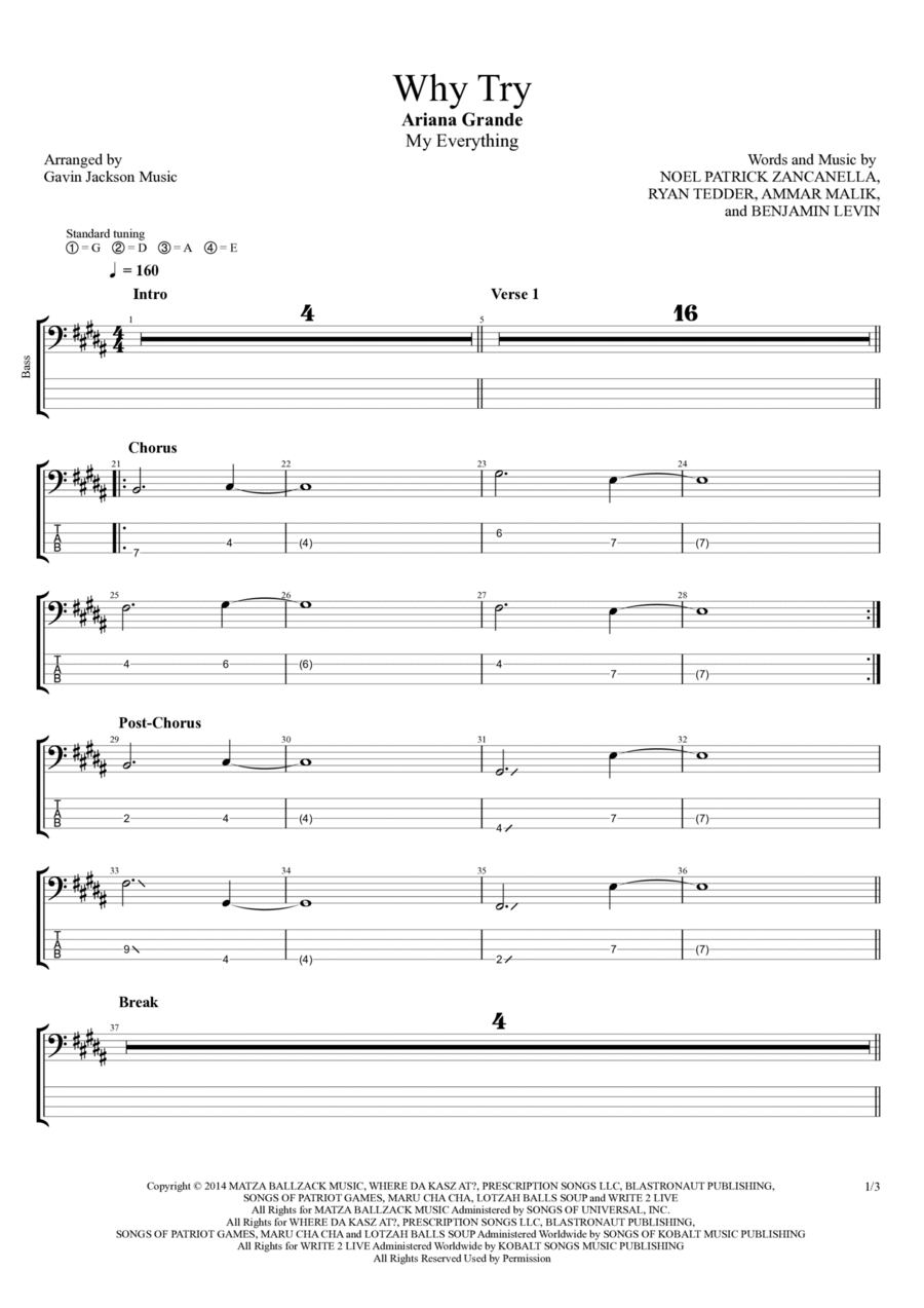Why Try Guitar Tablature scores gallery preview page 1