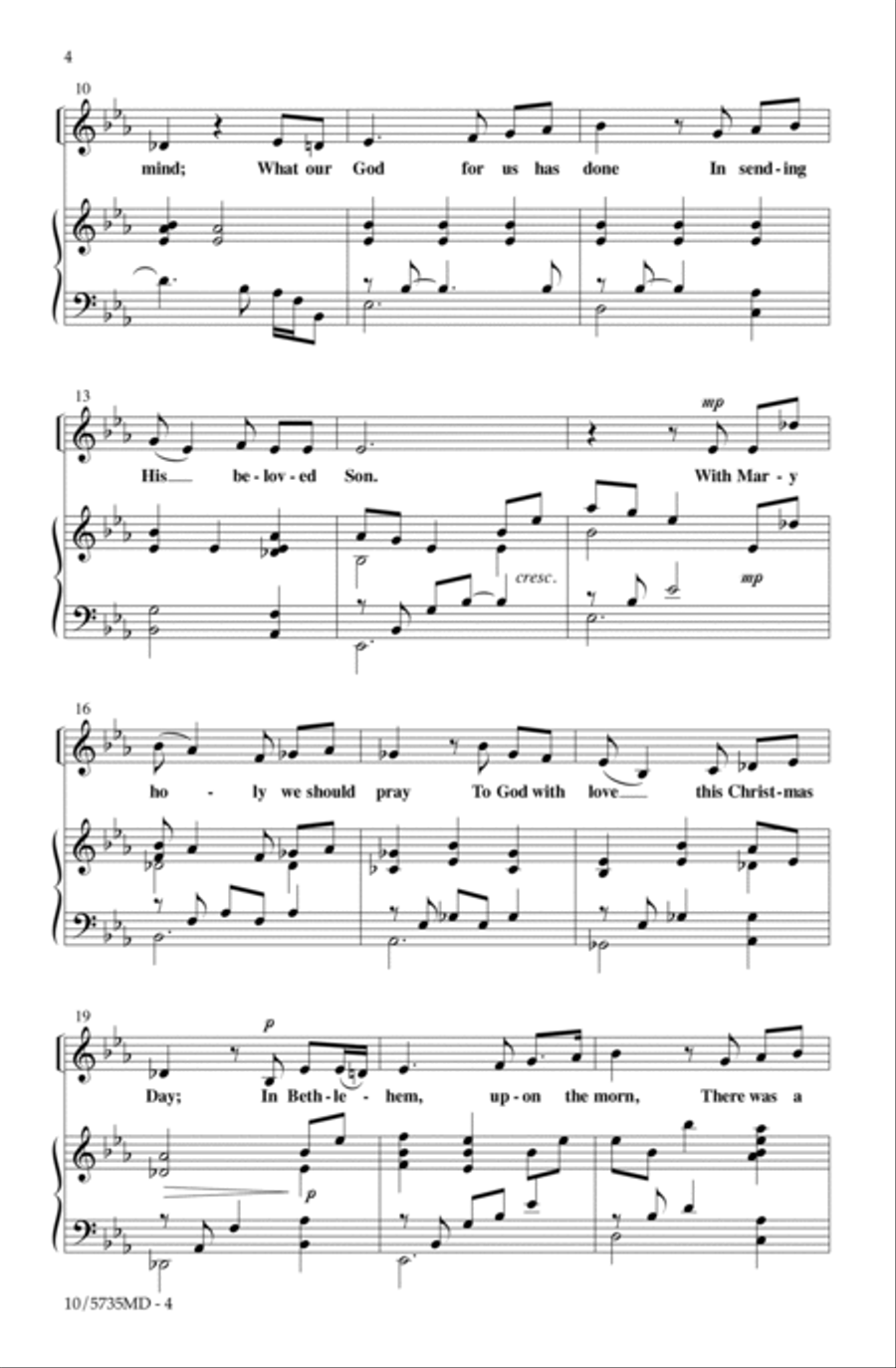 A Blessed Messiah Born 4-Part scores gallery preview page 4