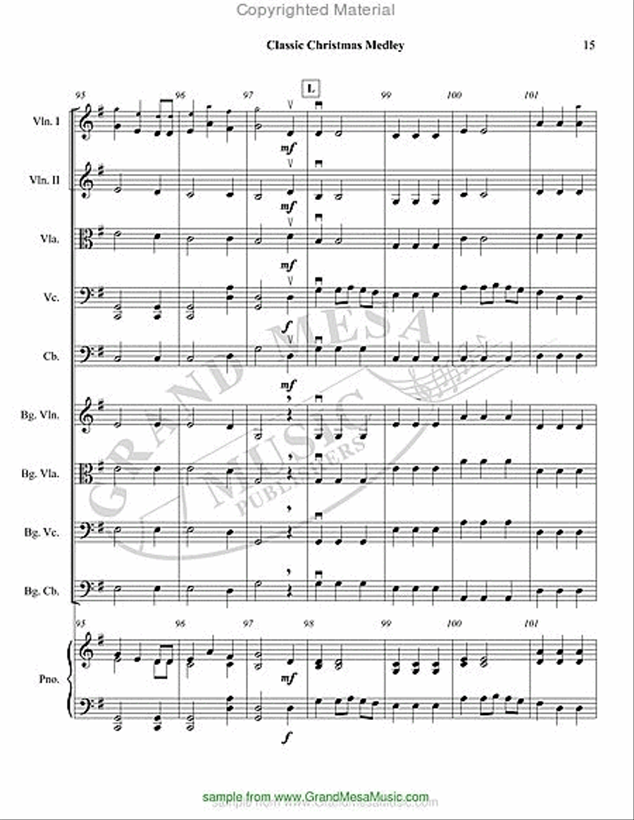 Classic Christmas Medley String Orchestra scores gallery preview page 16