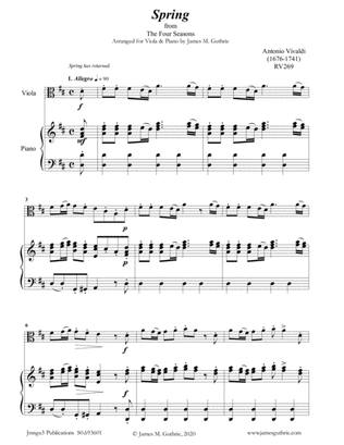 Vivaldi: The Four Seasons Complete for Viola & Piano