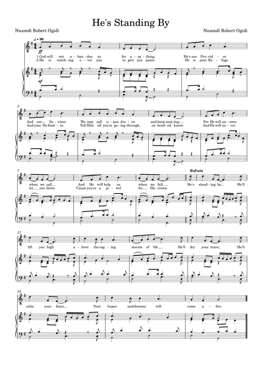 He's Standing By Voice scores gallery preview page 1