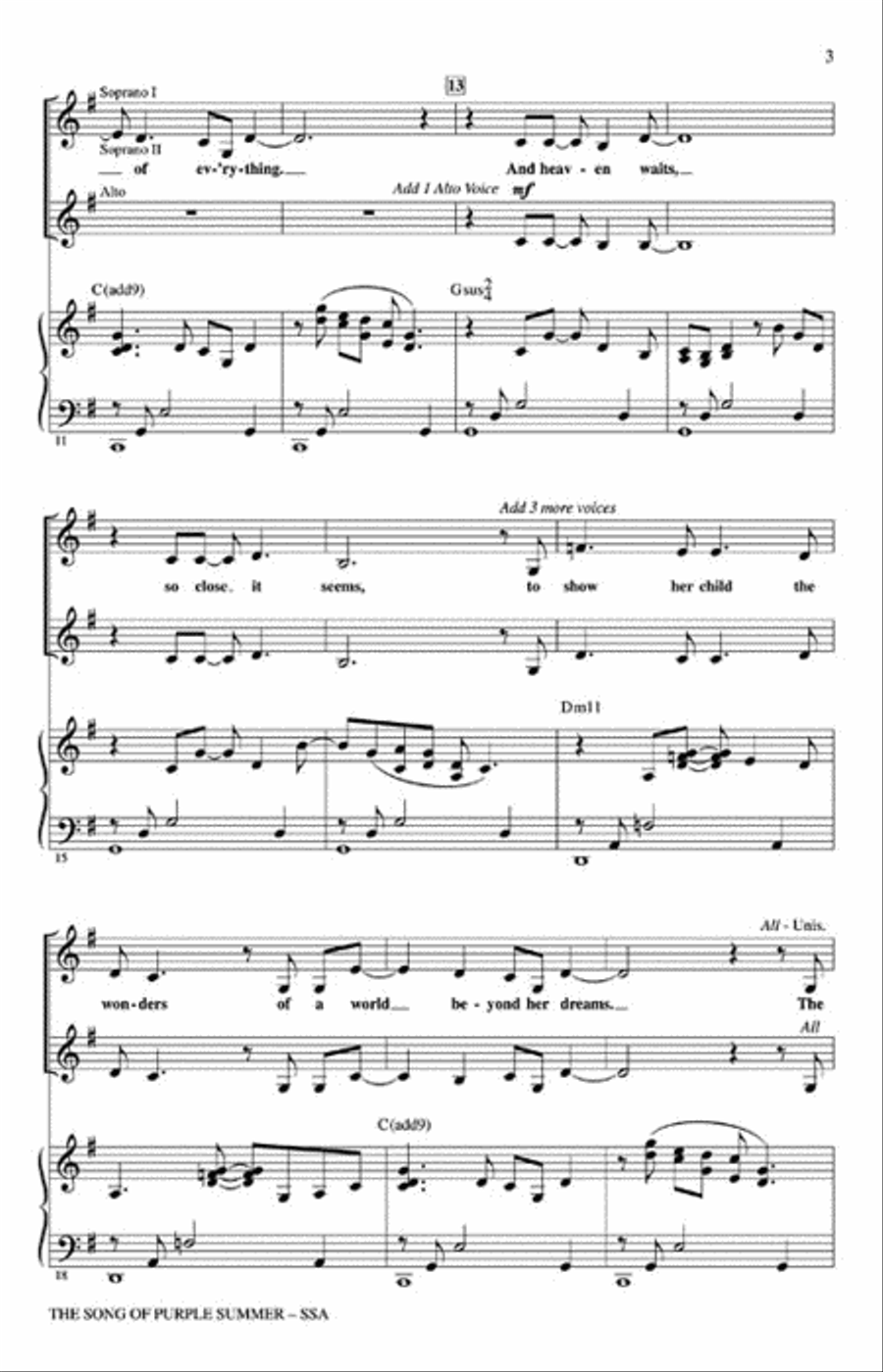 The Song of Purple Summer SSA scores gallery preview page 3