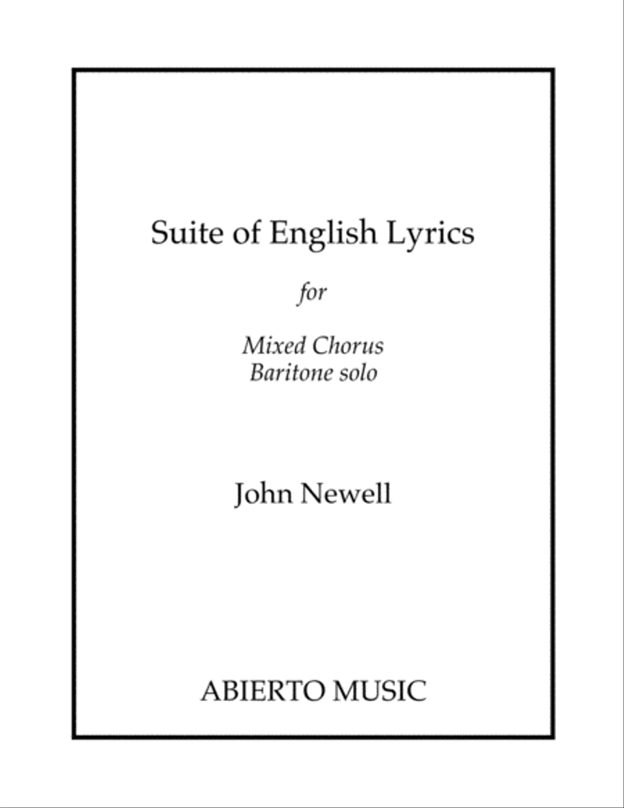 Suite of English Lyrics 4-Part scores gallery preview page 1