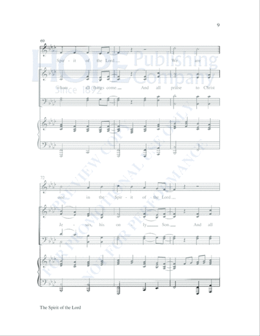 The Spirit of the Lord 4-Part scores gallery preview page 10