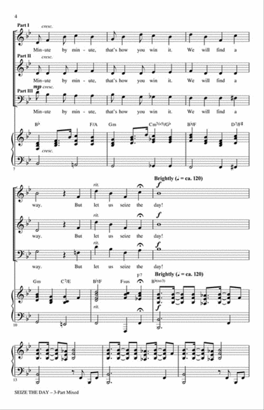 Seize the Day (from Disney's Newsies the Musical) 3-Part scores gallery preview page 3